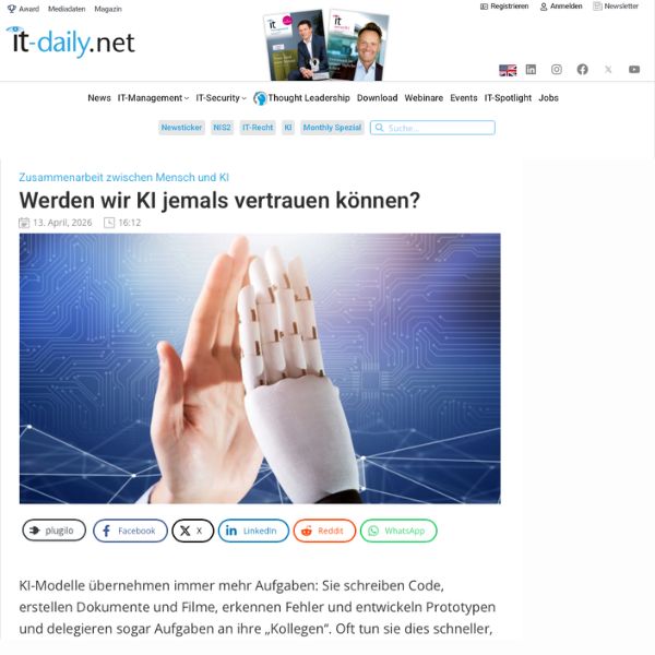 Placeholder cover image for Zusammenarbeit zwischen Mensch und KI: Werden wir KI jemals vertrauen können?