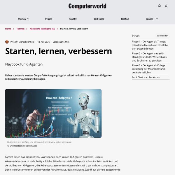 Placeholder cover image for Starten, lernen, verbessern - Playbook für KI-Agenten?